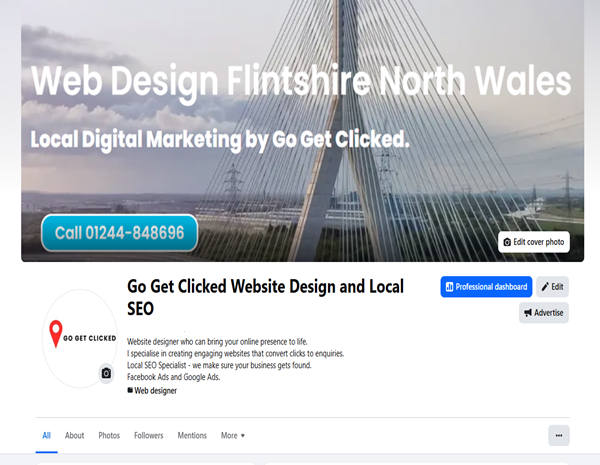 image of facebook page for web deisgn Flintshire
